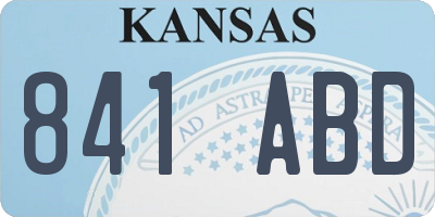 KS license plate 841ABD