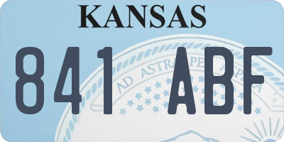 KS license plate 841ABF