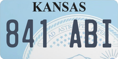 KS license plate 841ABI