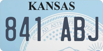 KS license plate 841ABJ