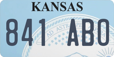KS license plate 841ABO