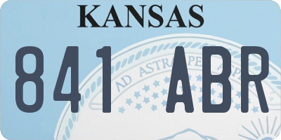 KS license plate 841ABR