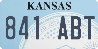 KS license plate 841ABT