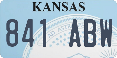 KS license plate 841ABW