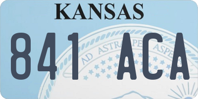 KS license plate 841ACA