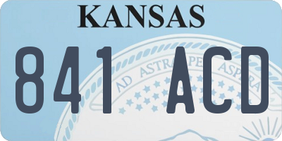 KS license plate 841ACD