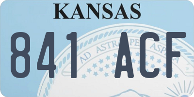 KS license plate 841ACF