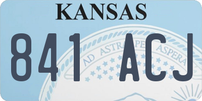 KS license plate 841ACJ