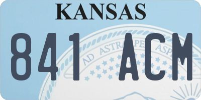 KS license plate 841ACM