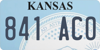 KS license plate 841ACO
