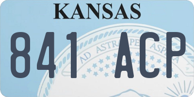 KS license plate 841ACP