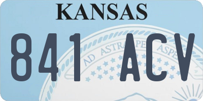 KS license plate 841ACV