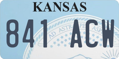 KS license plate 841ACW