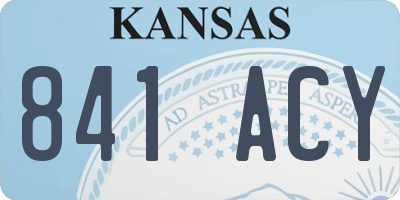 KS license plate 841ACY