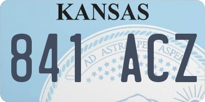 KS license plate 841ACZ