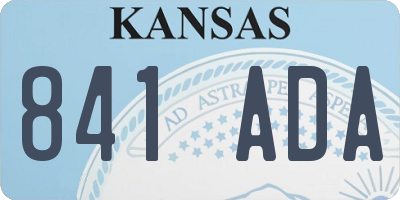 KS license plate 841ADA