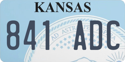 KS license plate 841ADC