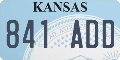 KS license plate 841ADD