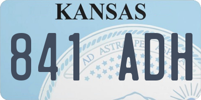 KS license plate 841ADH