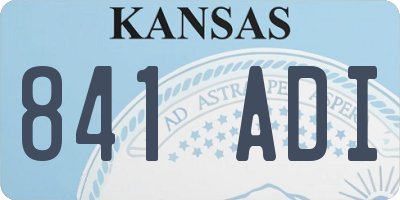 KS license plate 841ADI
