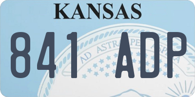KS license plate 841ADP