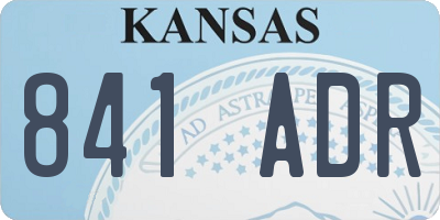 KS license plate 841ADR