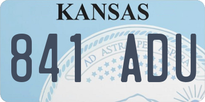 KS license plate 841ADU