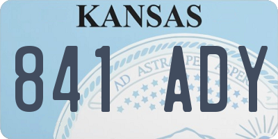 KS license plate 841ADY