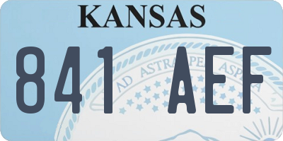 KS license plate 841AEF