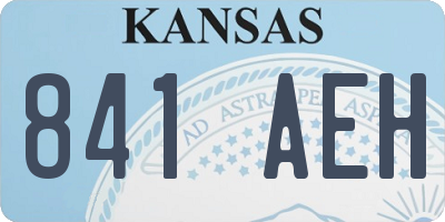 KS license plate 841AEH