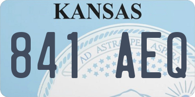 KS license plate 841AEQ