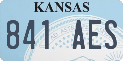 KS license plate 841AES