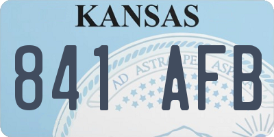 KS license plate 841AFB