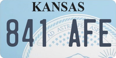 KS license plate 841AFE
