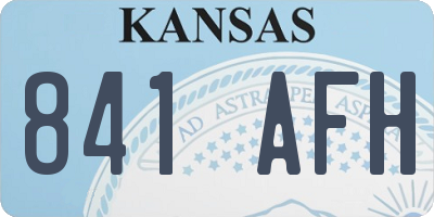 KS license plate 841AFH