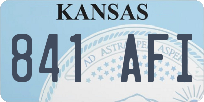 KS license plate 841AFI