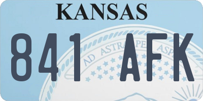 KS license plate 841AFK