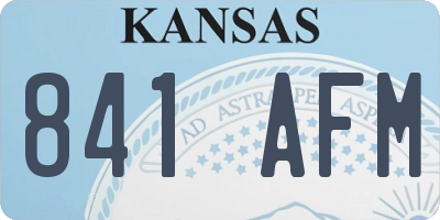 KS license plate 841AFM