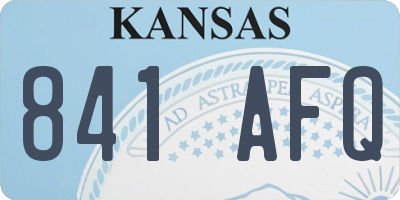 KS license plate 841AFQ