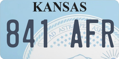 KS license plate 841AFR