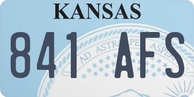 KS license plate 841AFS