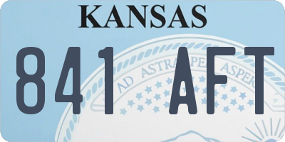 KS license plate 841AFT