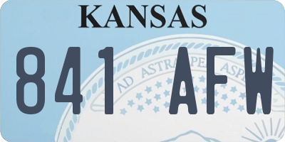 KS license plate 841AFW