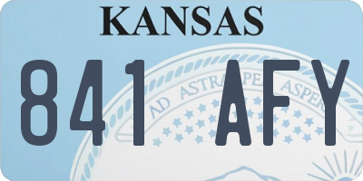 KS license plate 841AFY