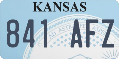 KS license plate 841AFZ