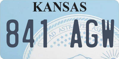 KS license plate 841AGW