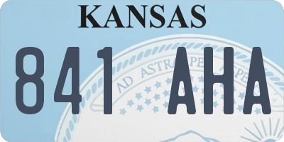 KS license plate 841AHA