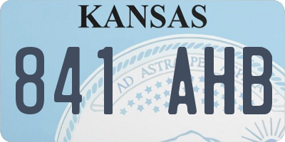 KS license plate 841AHB