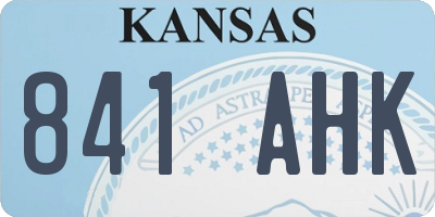 KS license plate 841AHK