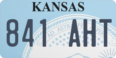 KS license plate 841AHT